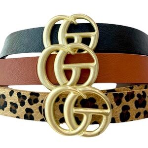 🆕🤎MATTE GOLD LEOPARD PRINT BELT